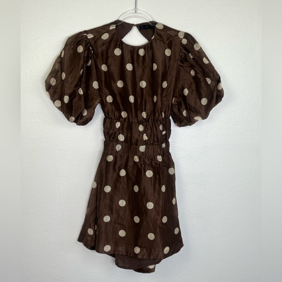 Sir. The Label Marlon Vivi Open Back Polka Dot Silk Blend Dress - Picture 3 of 9